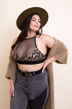 Load image into Gallery viewer, Plus Size Mesh Print High Neck Bralette