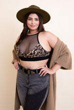 Load image into Gallery viewer, Plus Size Mesh Print High Neck Bralette