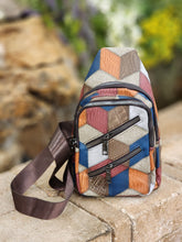 Load image into Gallery viewer, Geometric Color block PU Crossbody Bag