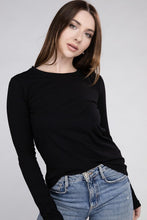 Load image into Gallery viewer, Cotton Crew Neck Long Sleeve T-Shirt
