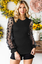 Load image into Gallery viewer, Textured Applique Long Sleeve Blouse