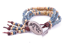 Load image into Gallery viewer, Kokopelli Beaded Leather Wrap Bracelet