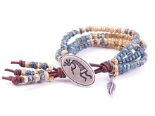 Load image into Gallery viewer, Kokopelli Beaded Leather Wrap Bracelet