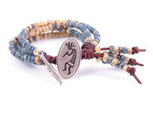 Load image into Gallery viewer, Kokopelli Beaded Leather Wrap Bracelet