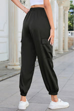 Load image into Gallery viewer, Satin Long Tie Waist Pocketed Cargo Pants
