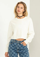 Load image into Gallery viewer, Long Sleeve Raw Edge Crop Top