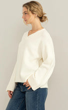 Load image into Gallery viewer, Wide Sleeve V-Neck Side Slit Sweater