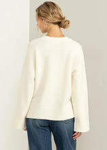 Load image into Gallery viewer, Wide Sleeve V-Neck Side Slit Sweater