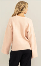 Load image into Gallery viewer, Wide Sleeve V-Neck Side Slit Sweater