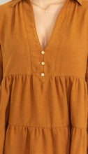 Load image into Gallery viewer, Tiered Corduroy Mini Dress