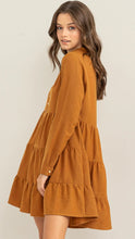 Load image into Gallery viewer, Tiered Corduroy Mini Dress