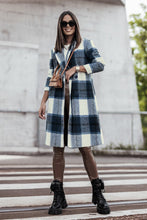 Load image into Gallery viewer, Plaid Button Up Lapel Collar Coat Jacket