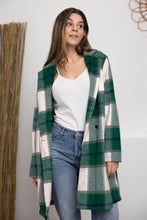 Load image into Gallery viewer, Plaid Button Up Lapel Collar Coat Jacket