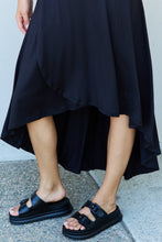 Load image into Gallery viewer, High Waisted Flare Maxi Skirt in Black