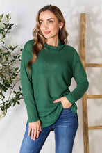 Load image into Gallery viewer, Dropped Shoulder Long Sleeve Slit Blouse