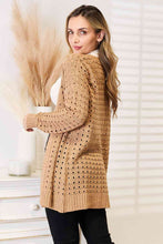 Load image into Gallery viewer, Openwork Horizontal Ribbing Open Front Cardigan
