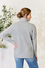 Load image into Gallery viewer, Turtleneck Long Sleeve Slit Sweater