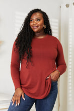 Load image into Gallery viewer, Long Sleeve Round Neck Round Hem Top