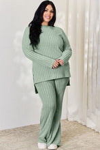 Load image into Gallery viewer, Ribbed High-Low Top and Wide Leg Pants Set