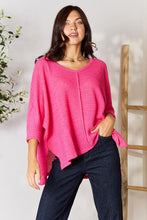 Load image into Gallery viewer, Round Neck High-Low Slit Knit Top