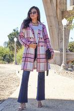 Load image into Gallery viewer, Plaid Button Up Lapel Collar Coat Jacket