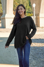Load image into Gallery viewer, Ribbed Round Neck Long Sleeve Knit Top