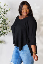 Load image into Gallery viewer, Round Neck High-Low Slit Knit Top