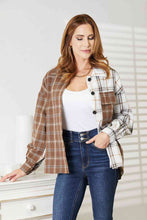 Load image into Gallery viewer, Plaid Contrast Button Up Shirt Jacket