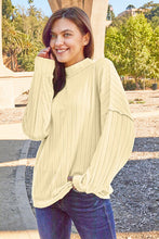 Load image into Gallery viewer, Ribbed Exposed Seam Mock Neck Knit Top