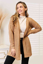 Load image into Gallery viewer, Openwork Horizontal Ribbing Open Front Cardigan