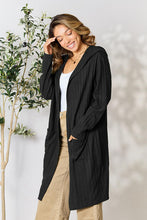 Load image into Gallery viewer, Ribbed Open Front Long Sleeve Cardigan