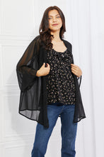 Load image into Gallery viewer, Melody Just Breathe Chiffon Kimono in Black