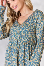 Load image into Gallery viewer, Floral Half Button Long Sleeve Blouse