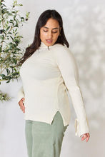 Load image into Gallery viewer, Cream Ribbed Bow Detail Long Sleeve Turtleneck Knit Top