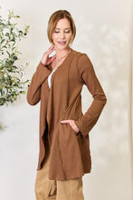 Load image into Gallery viewer, Cocoa Brown Full Size Open Front Long Sleeve Cardigan