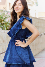 Load image into Gallery viewer, Denim Short Flutter Sleeve Mini Dress