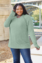 Load image into Gallery viewer, Ribbed Round Neck Long Sleeve Knit Top