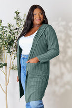 Load image into Gallery viewer, Ribbed Open Front Long Sleeve Cardigan