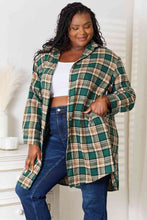 Load image into Gallery viewer, Plaid Collared Neck Long Sleeve Shirt Shacket