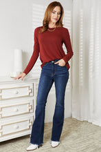 Load image into Gallery viewer, Long Sleeve Round Neck Round Hem Top