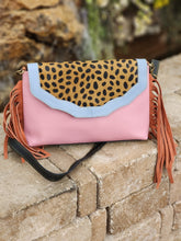 Load image into Gallery viewer, Leather and Hair on Hide Fringe Crossbody Purse bag