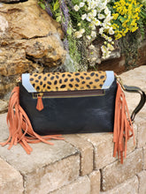 Load image into Gallery viewer, Leather and Hair on Hide Fringe Crossbody Purse bag