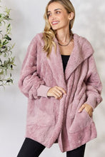 Load image into Gallery viewer, Faux Fur Open Front Hooded Jacket