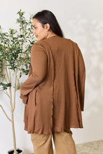 Load image into Gallery viewer, Cocoa Brown Full Size Open Front Long Sleeve Cardigan