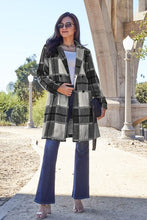 Load image into Gallery viewer, Plaid Button Up Lapel Collar Coat Jacket