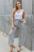 Load image into Gallery viewer, Find Your Path Paperbag Waist Striped Culotte Pants