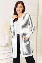 Load image into Gallery viewer, Striped Open Front Longline Cardigan