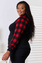 Load image into Gallery viewer, Gold Sequin Reindeer Graphic Plaid Top