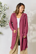 Load image into Gallery viewer, Ribbed Open Front Long Sleeve Cardigan