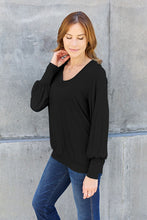 Load image into Gallery viewer, Basic Bae V-Neck Lantern Sleeve Blouse